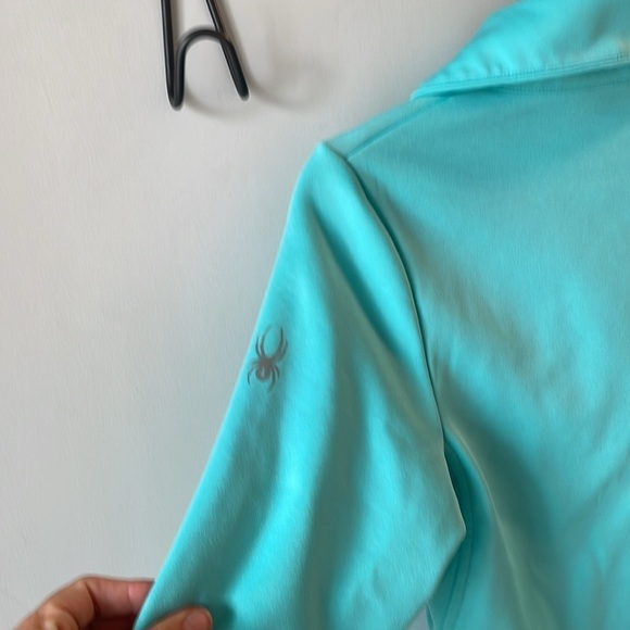 Spyder, women’s small, aqua zip-up lightweight jacket with collar, EUC - Picture 4 of 4
